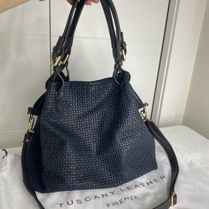 Tuscany Leather Tote/Shoulder Bag, very dark brown almost black